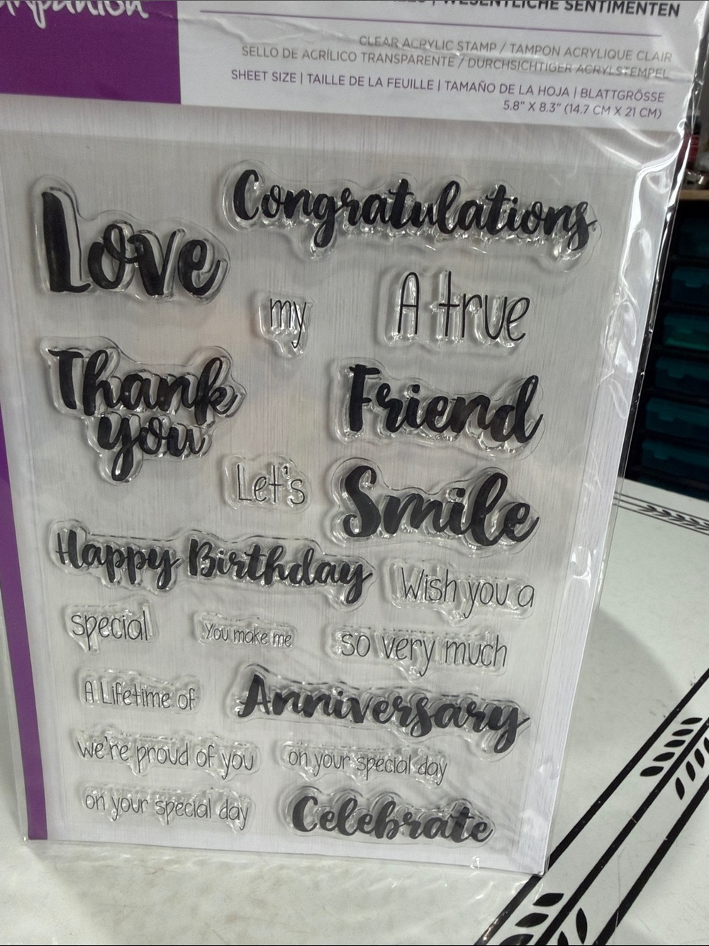 Crafters Companion Essential Sentiments Stamp Set